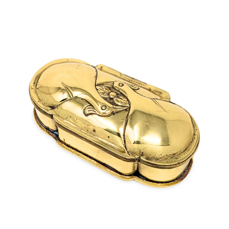 Vintage Brass Wedding Doves Trinket Box