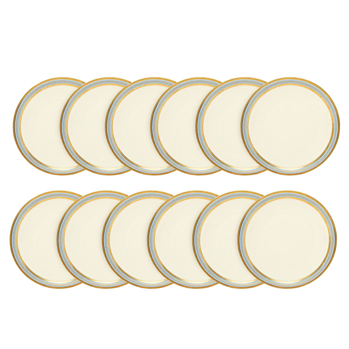 Heinrich & Co. Selb Bavarian Blue & Gold Dinner Plates (12)