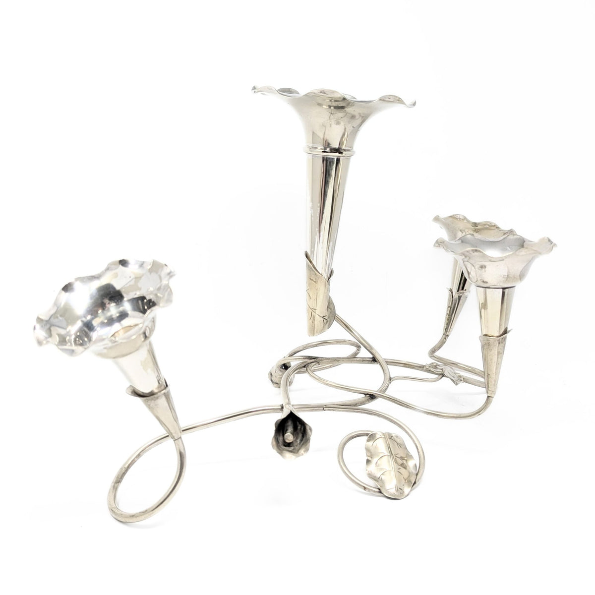 Art Nouveau Silverplate 4-Flute Epergne by Coles & Fryer, Birmingham, England