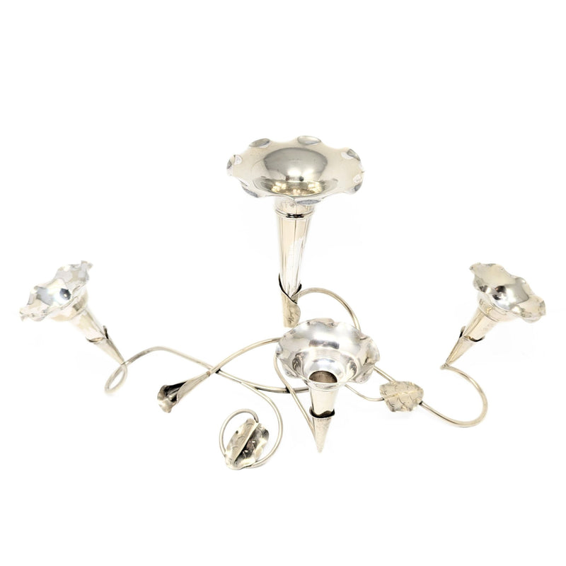 Art Nouveau Silverplate 4-Flute Epergne by Coles & Fryer, Birmingham, England