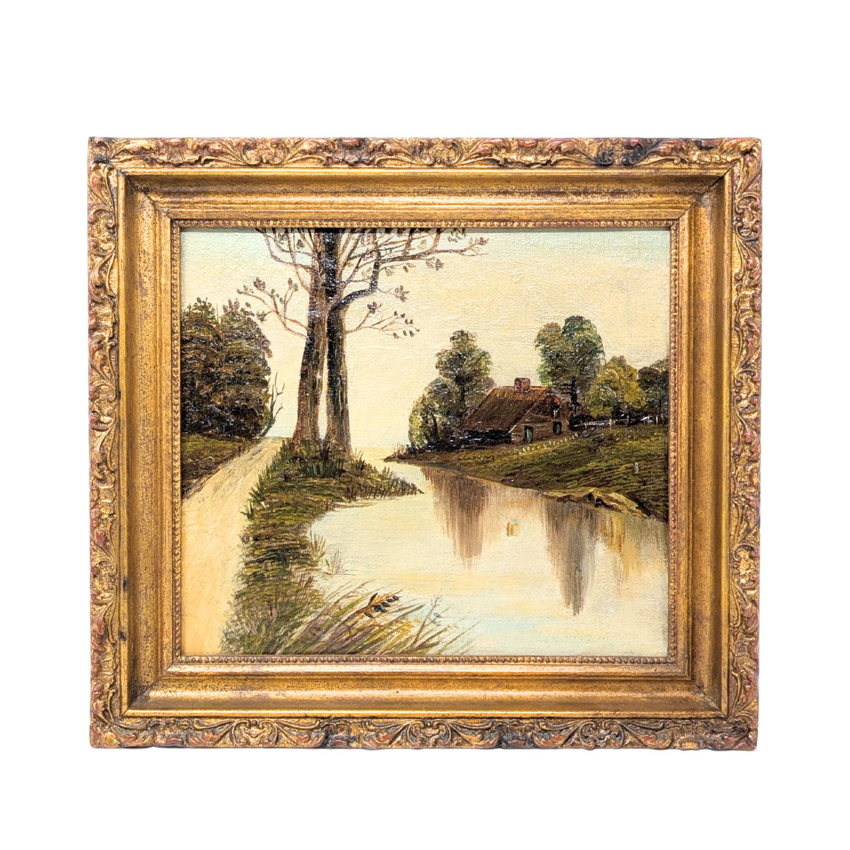Framed Landscape, Oil on Canvas (14.5"x 13")