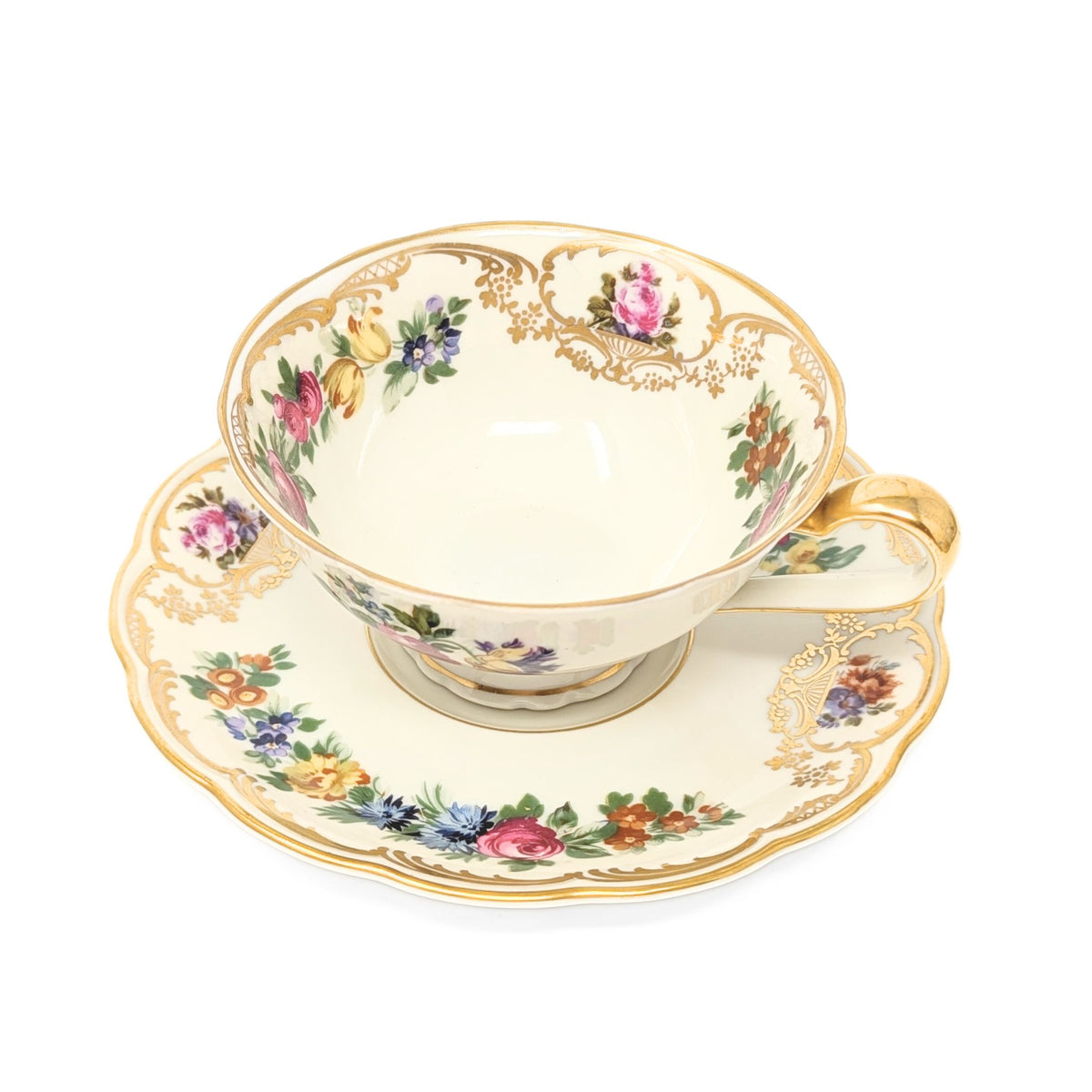 Royal Bayreuth "Nurenberg" Set of 5 Tea Cups & Saucers (10pcs)
