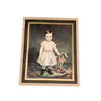 Pair of Antique Victorian Oval Wood Frames w/ Hand-Colored Photos