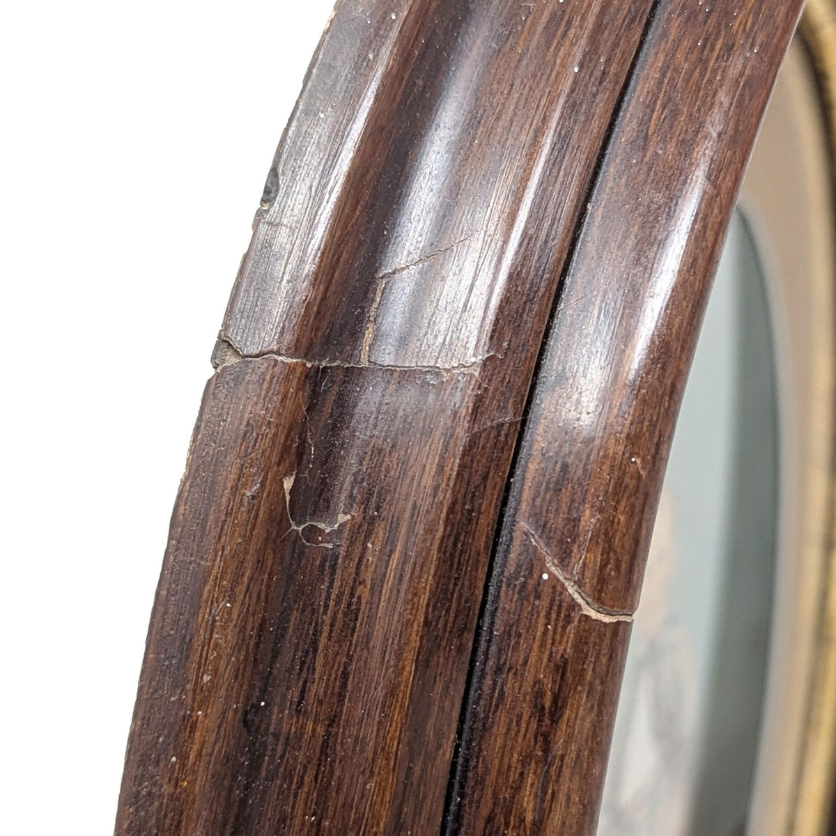 Pair of Antique Victorian Oval Wood Frames w/ Hand-Colored Photos