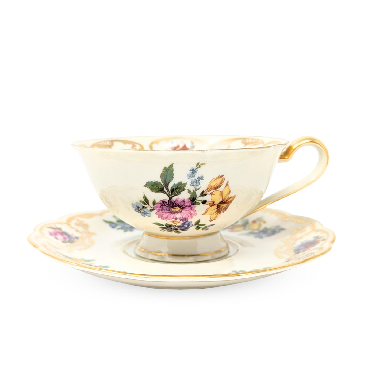 Royal Bayreuth "Nurenberg" Set of 5 Tea Cups & Saucers (10pcs)