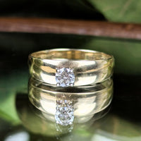 14K Gold .26ct Diamond Solitaire Ring - Size 8.75
