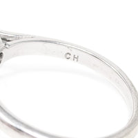 14K White Gold Aquamarine & Diamond Halo Ring - Size 5.5