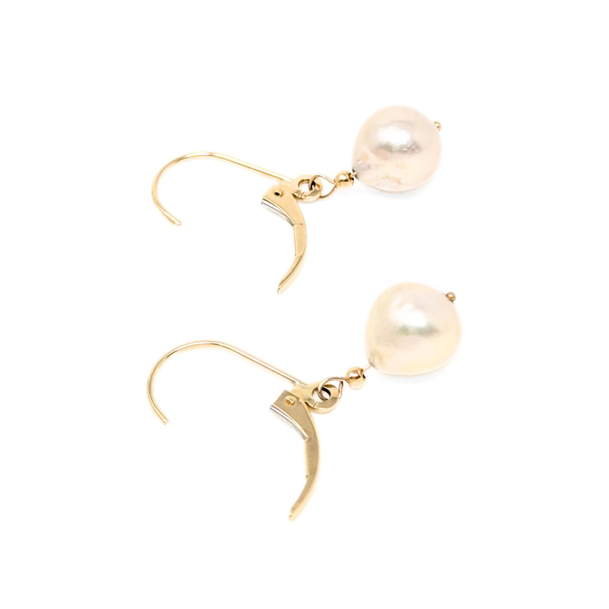 14K Gold 8mm Baroque Pearl Drop Earrings