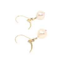 14K Gold 8mm Baroque Pearl Drop Earrings