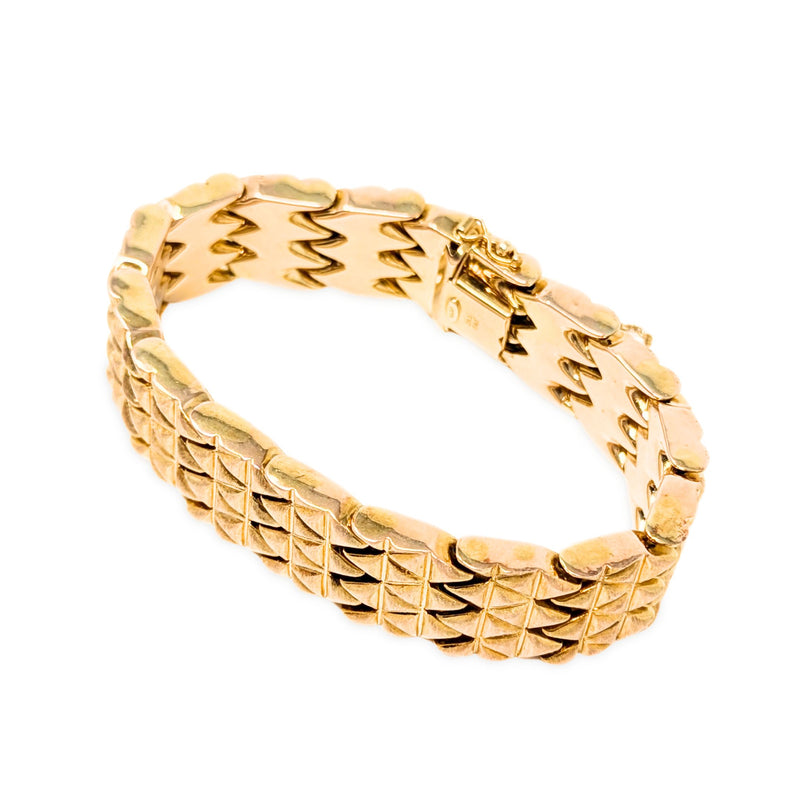 Italian 14K Gold Dragon Scale 17mm Bracelet