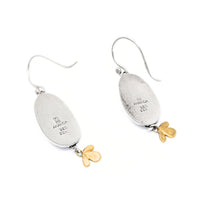 Ananda Khalsa Sterling Silver/22K Gold Lime Jade Drop Earrings