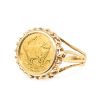 Isle of Man 1/25oz Gold Crown Cat Ring - Size 9.5