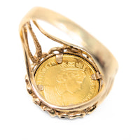 Isle of Man 1/25oz Gold Crown Cat Ring - Size 9.5
