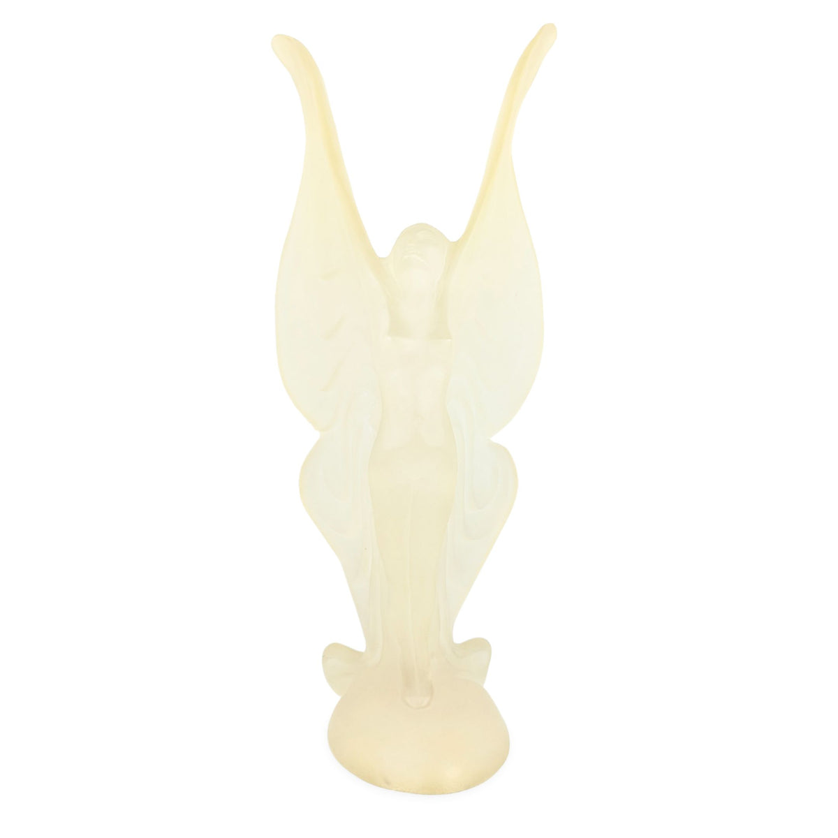 Frosted Lucite Art Deco-Style Sculpture of a Woman with Butterfly Wings