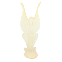 Frosted Lucite Art Deco-Style Sculpture of a Woman with Butterfly Wings