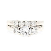 14K White Gold 1.21tcw Diamond Engagement Set - Size 6.75