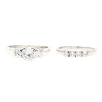 14K White Gold 1.21tcw Diamond Engagement Set - Size 6.75