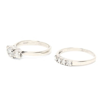 14K White Gold 1.21tcw Diamond Engagement Set - Size 6.75