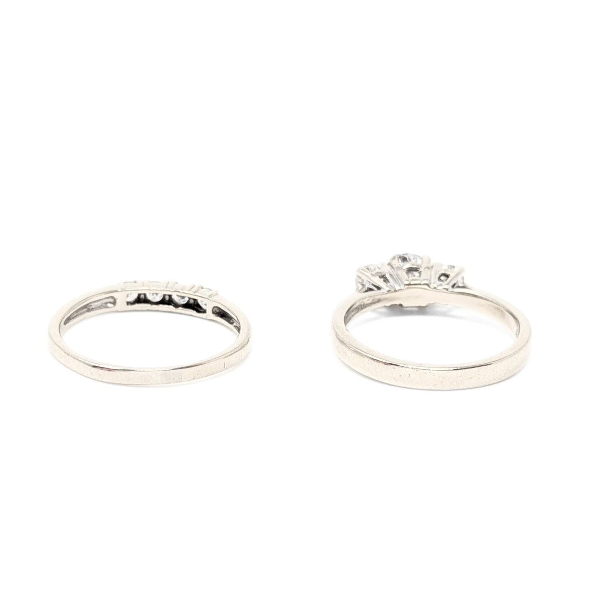 14K White Gold 1.21tcw Diamond Engagement Set - Size 6.75