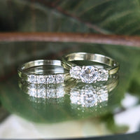 14K White Gold 1.21tcw Diamond Engagement Set - Size 6.75