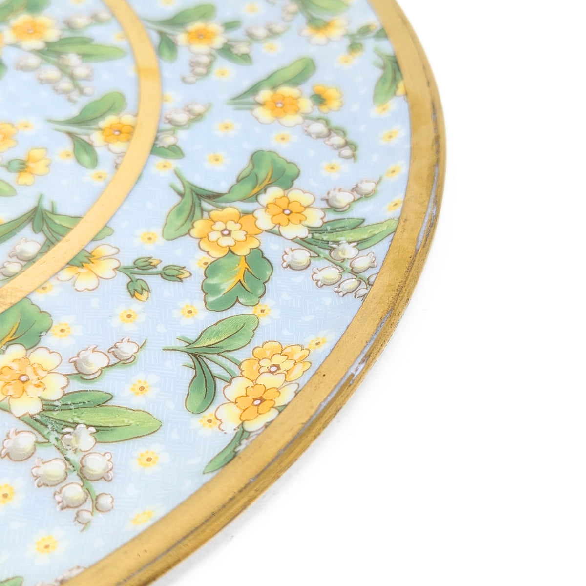 Paul Pastaud Limoges Porcelain Buttercup/Lily of the Valley Cake Service (3pcs)
