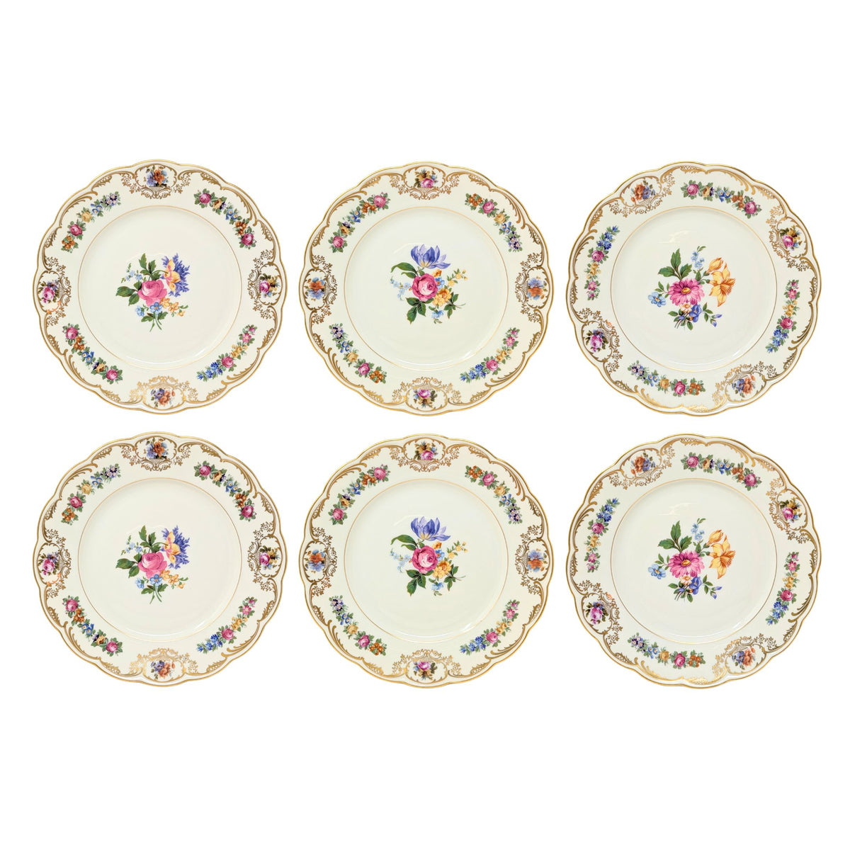 Royal Bayreuth Germany "Nurenberg" Salad Plates (6)