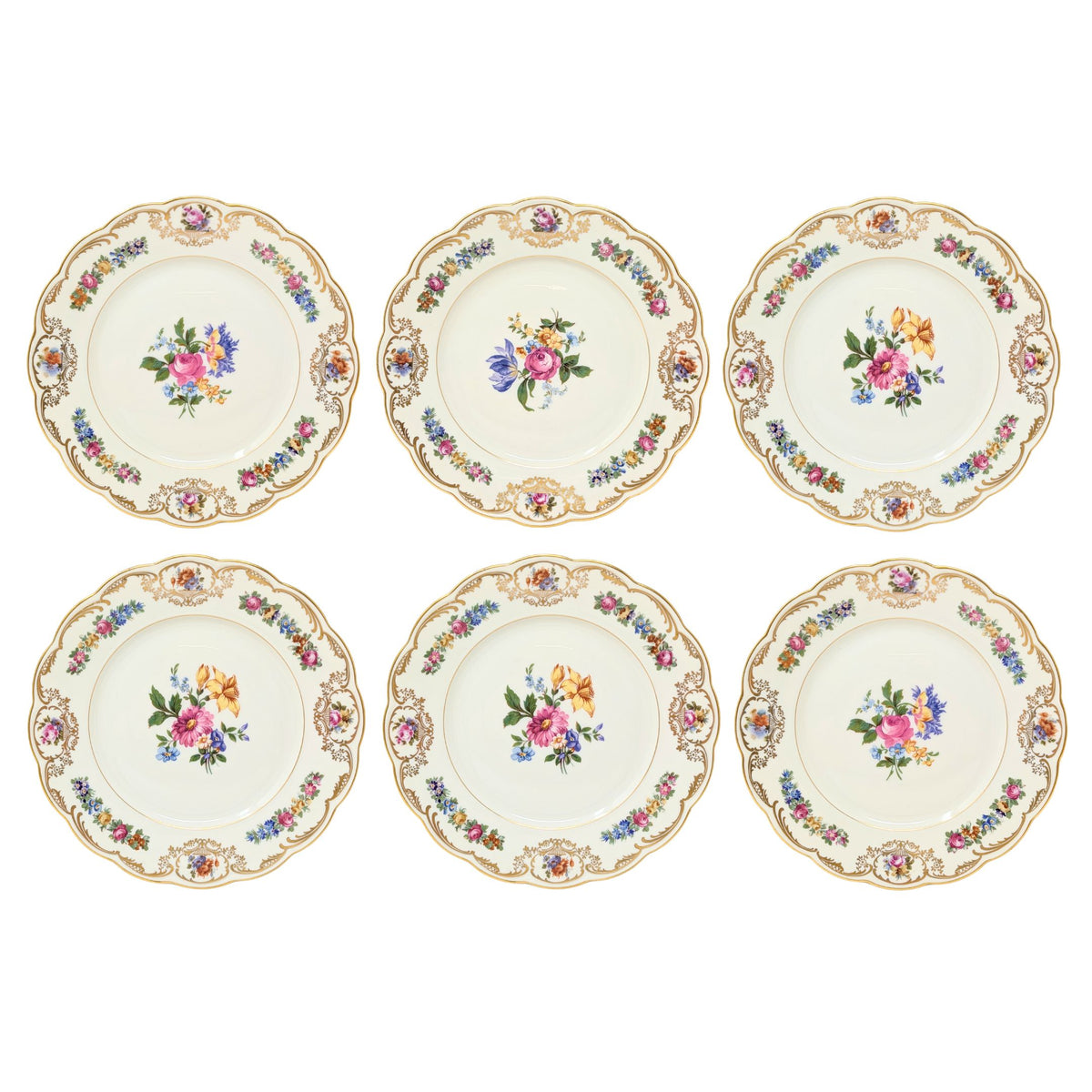 Royal Bayreuth Germany "Nurenberg" Salad Plates (6)