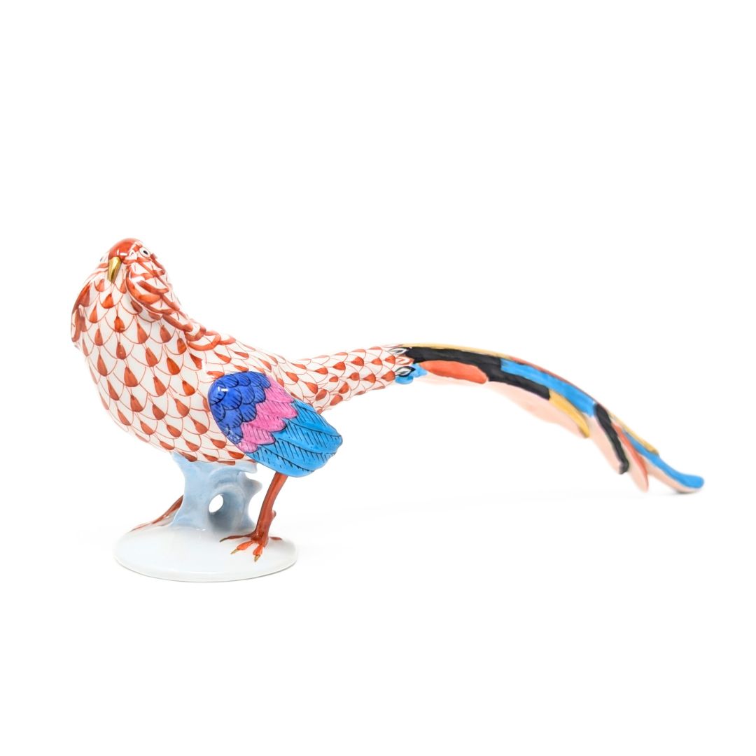 Herend Rust Fishnet Pheasant Figurine