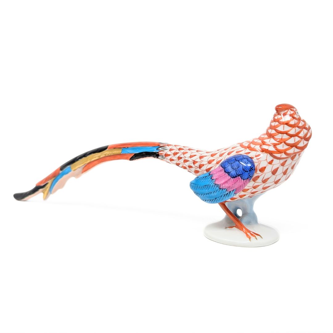 Herend Rust Fishnet Pheasant Figurine