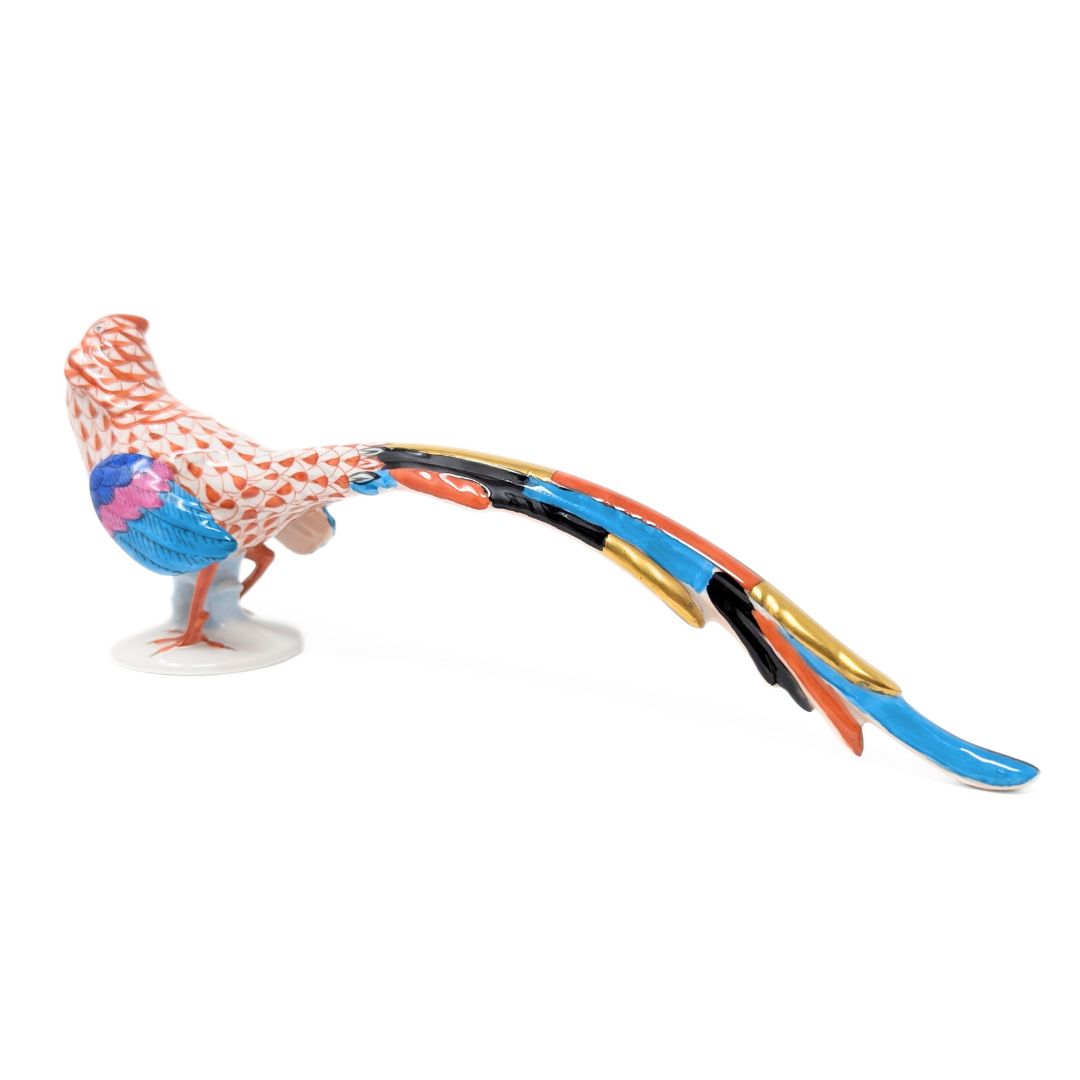 Herend Rust Fishnet Pheasant Figurine