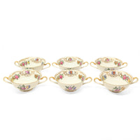 Royal Bayreuth Germany "Nurenberg" Set of 6 Cream Soup Bowls & Saucers (12pcs)