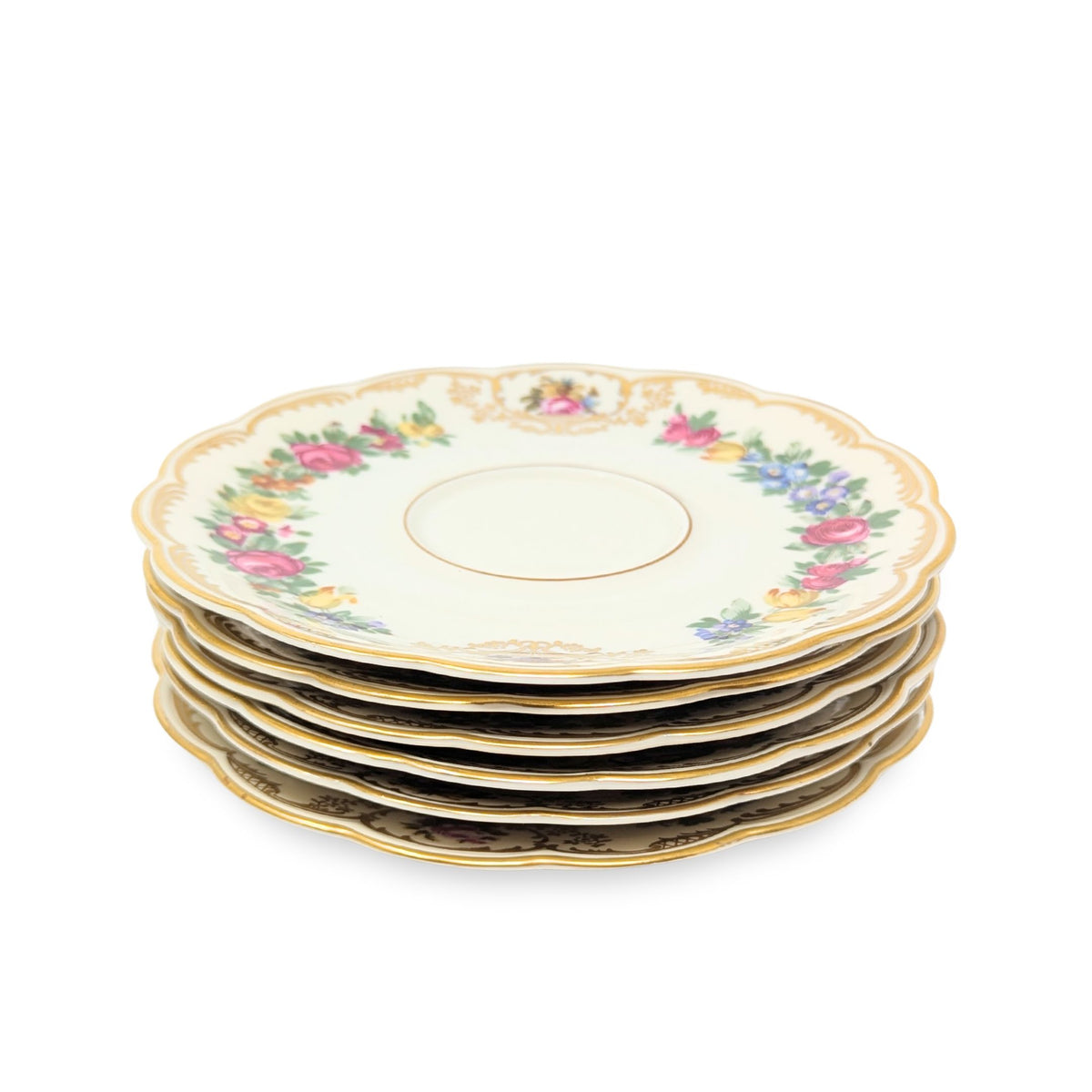 Royal Bayreuth Germany "Nurenberg" Set of 6 Cream Soup Bowls & Saucers (12pcs)