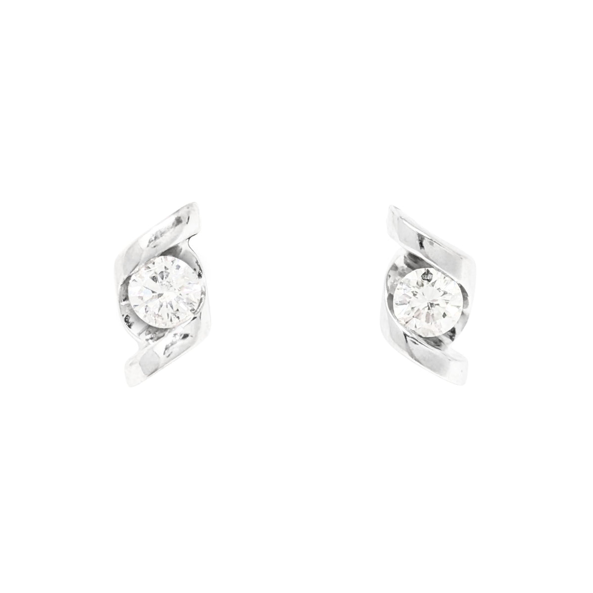 14K White Gold .20tcw Diamond Earrings