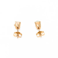 14K Gold Fire Opal Stud Earrings