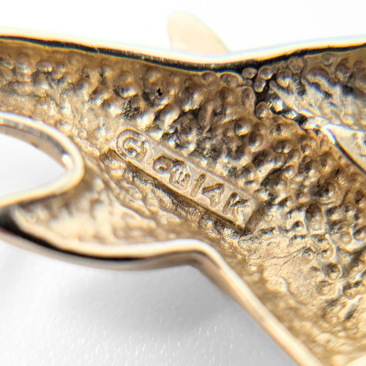 14K Gold Double Dolphin Slide Pendant
