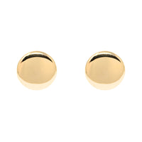 14K Gold 13mm Polished Button Earrings