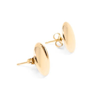 14K Gold 13mm Polished Button Earrings