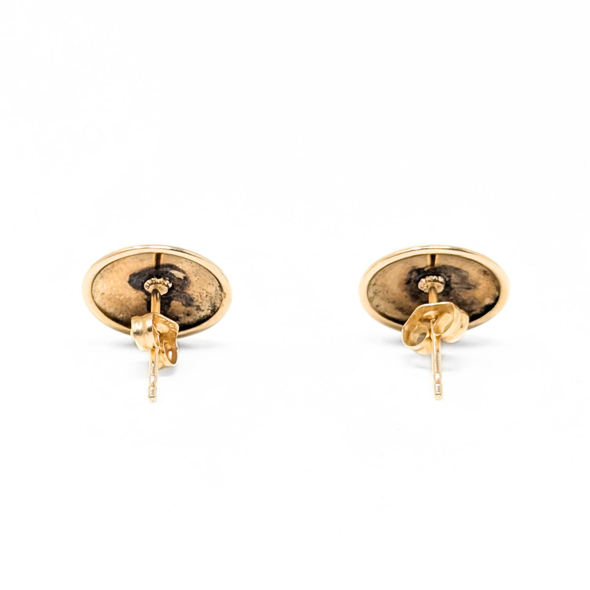 14K Gold 13mm Polished Button Earrings