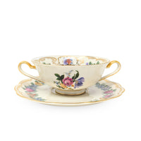 Royal Bayreuth Germany "Nurenberg" Set of 6 Cream Soup Bowls & Saucers (12pcs)