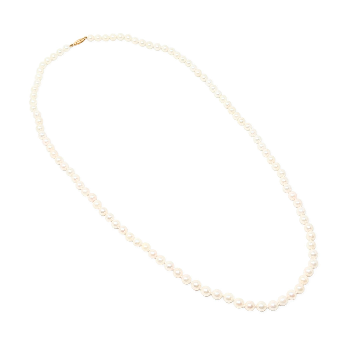 14K Gold 31" 7mm Pearl Necklace