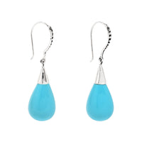 Vintage Sterling Silver & Turquoise Teardrop Earrings
