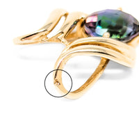 14K Gold Mystic Topaz Omega Slide Pendant