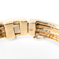 14K Gold Diamond, Emerald, Ruby, & Sapphire Bangle Bracelet