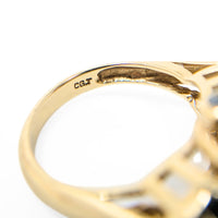 14K Gold Light Blue Topaz & Aquamarine Cocktail Ring - Size 7