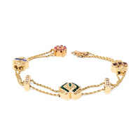 Joshua 14K Gold, Diamond, Emerald, Amethyst, & Tourmaline Slide Charm Bracelet