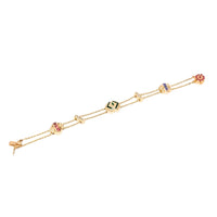 Joshua 14K Gold, Diamond, Emerald, Amethyst, & Tourmaline Slide Charm Bracelet
