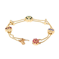 Joshua 14K Gold, Diamond, Emerald, Amethyst, & Tourmaline Slide Charm Bracelet