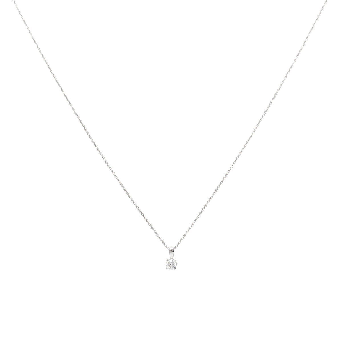 14K Gold .25ct Diamond Solitaire Adjustable Pendant Necklace
