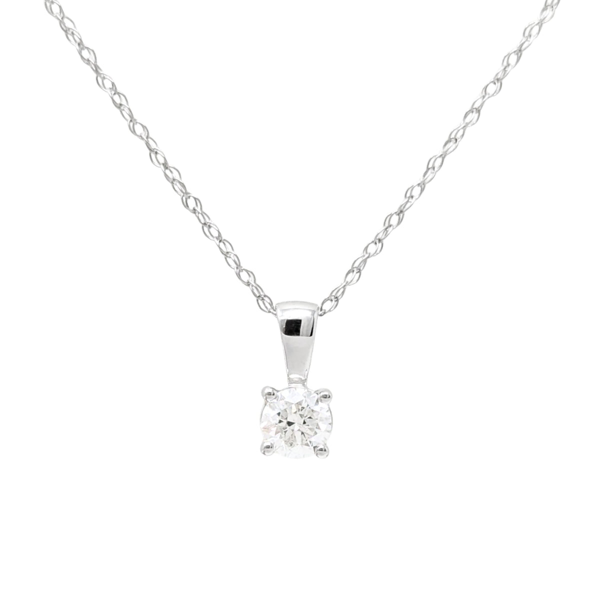 14K Gold .25ct Diamond Solitaire Adjustable Pendant Necklace