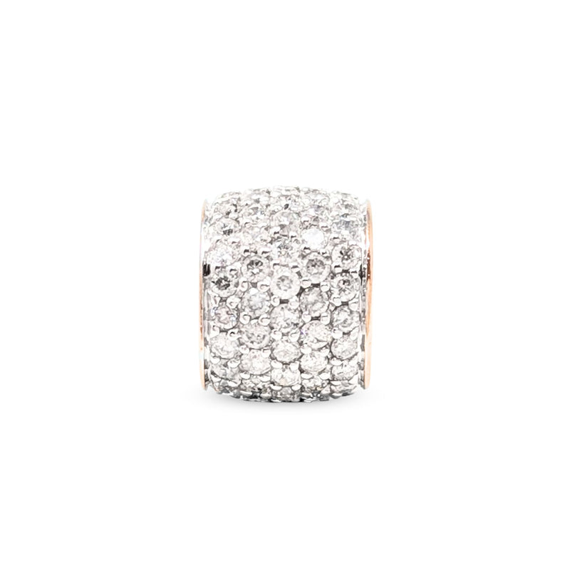 14K Gold Pavé Diamond Slide Bead/ Charm